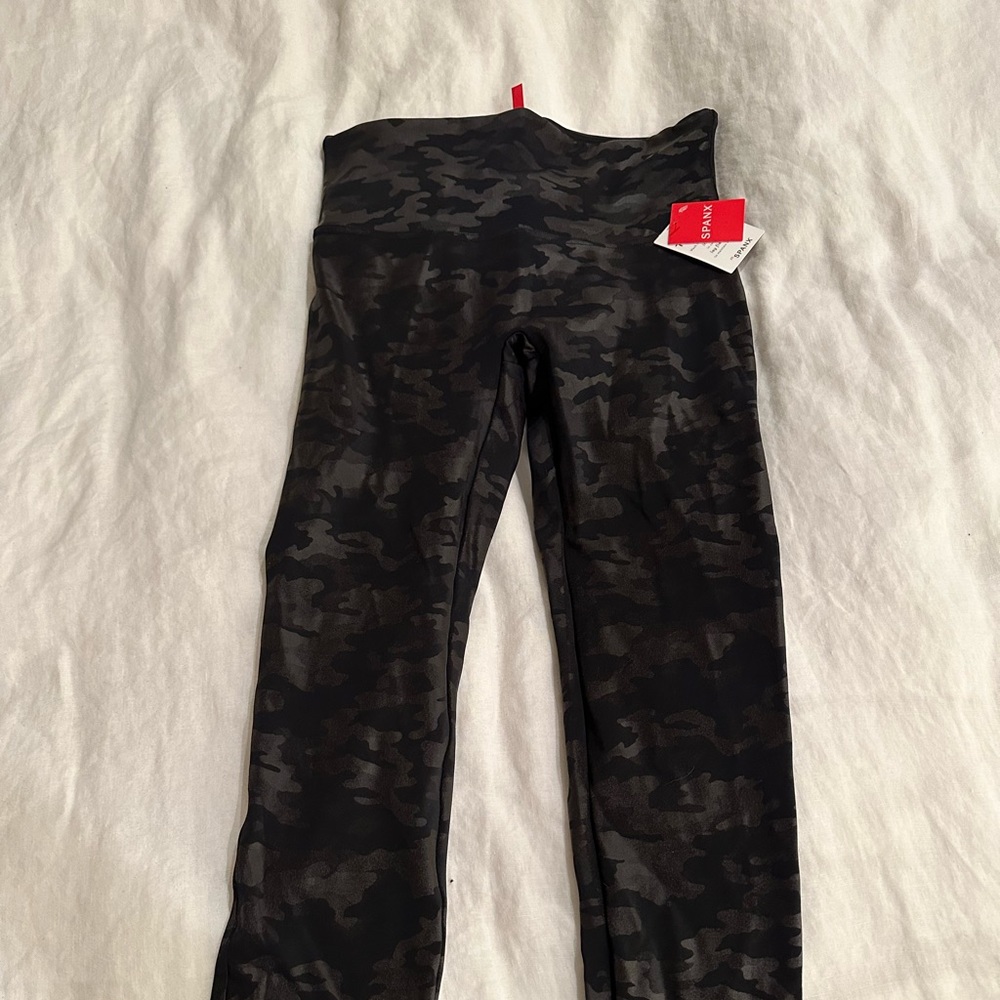 Spanx Faux Leather Camo leggings.